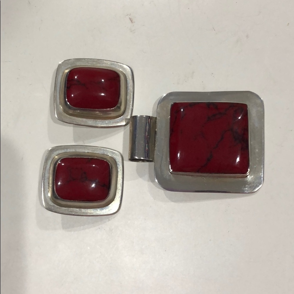 Sterling pendant and earrings